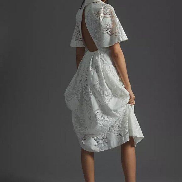Anthropologie Maeve Eyelet Midi Dress - Picture 4 of 8